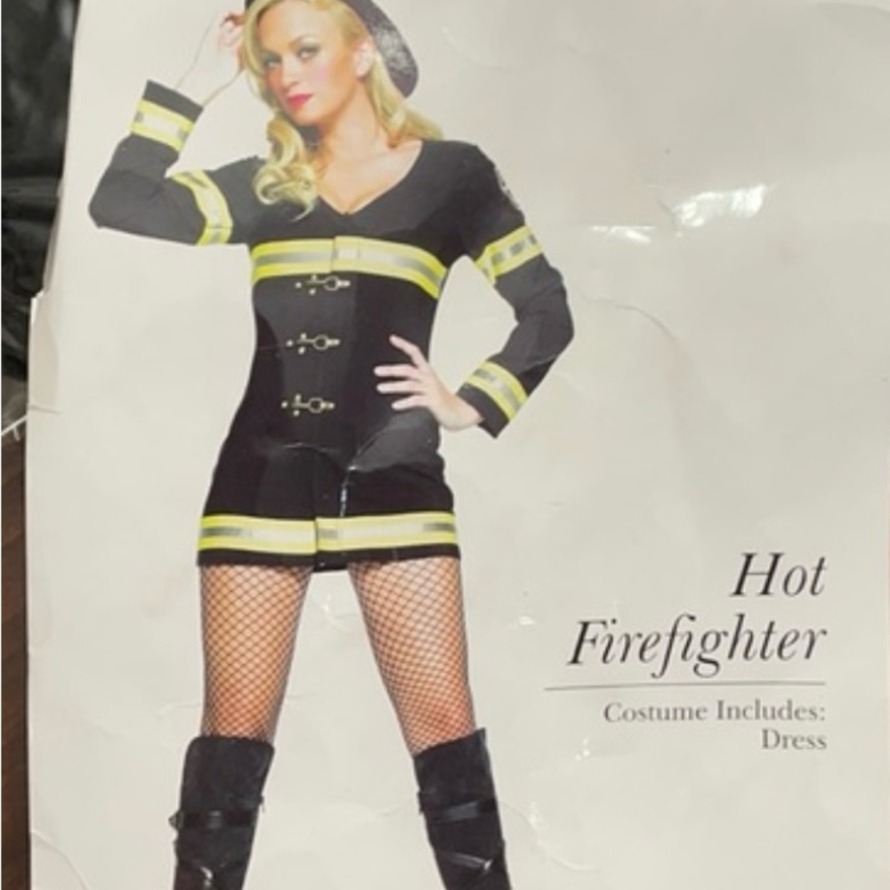 Leg Avenue Black and Yellow Firefighter Dress M/L